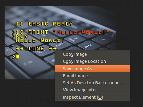 Right click on image and select Save Image As...